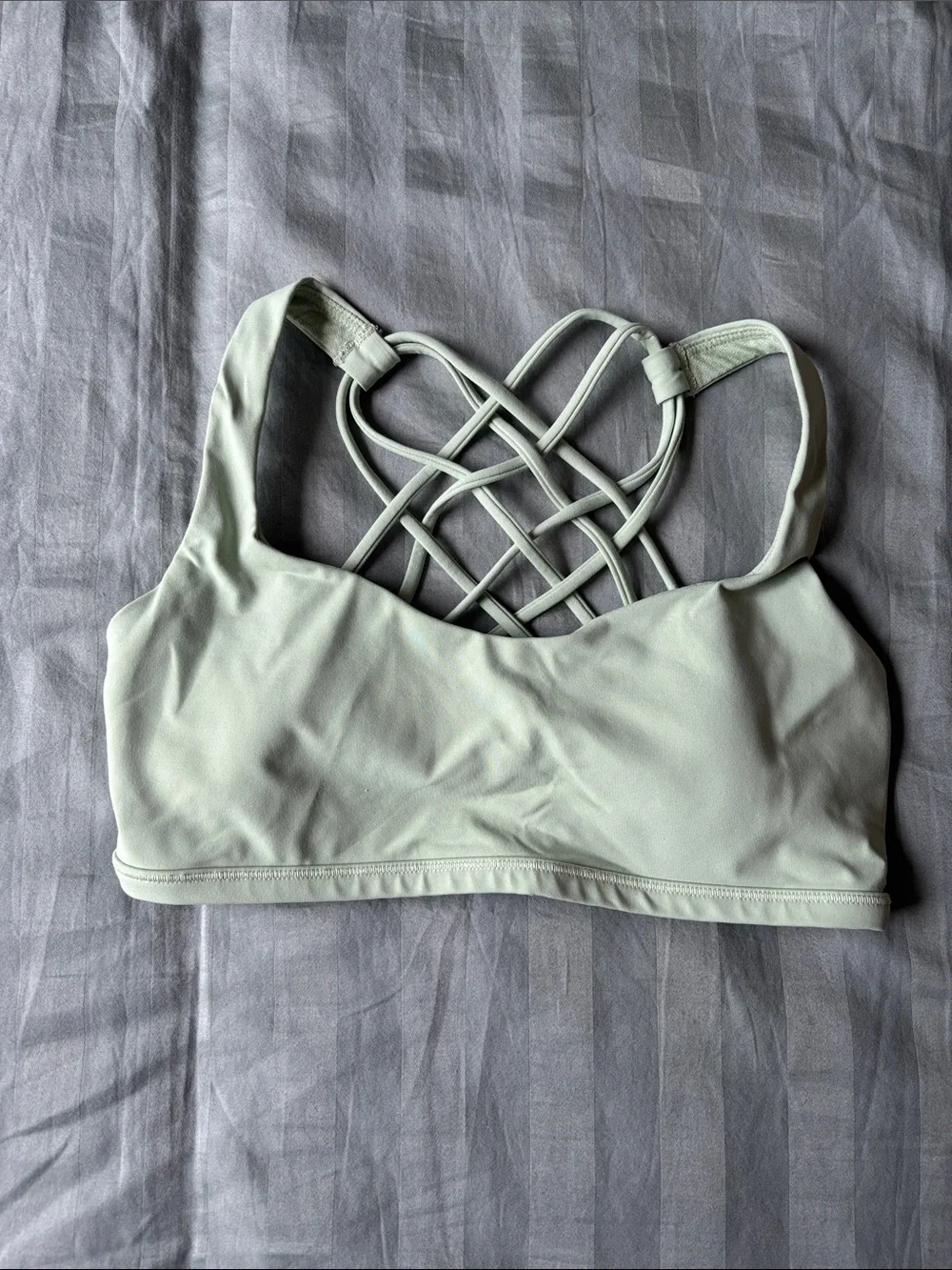 lululemon athletica Sage Green Lattice-Back Sports Bra
